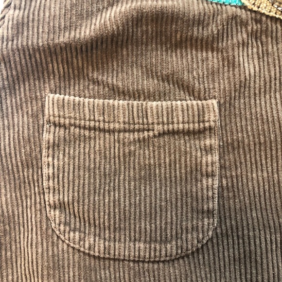 Mud Pie Little Girls Corduroy Jumper Appliquéd Turkey Pom Pom Rick Rack Trim - Picture 4 of 7